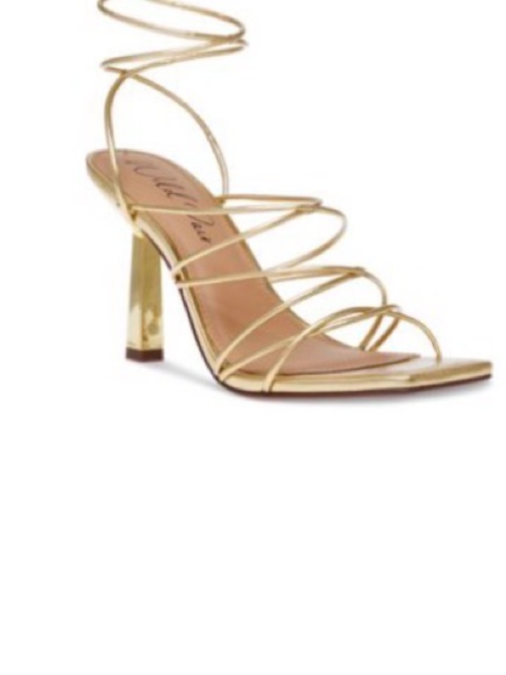 Wild Pair Gold Lace-Up Strappy Heels